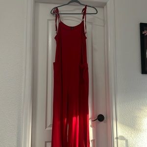 Super cute red lightweight jumpsuit
